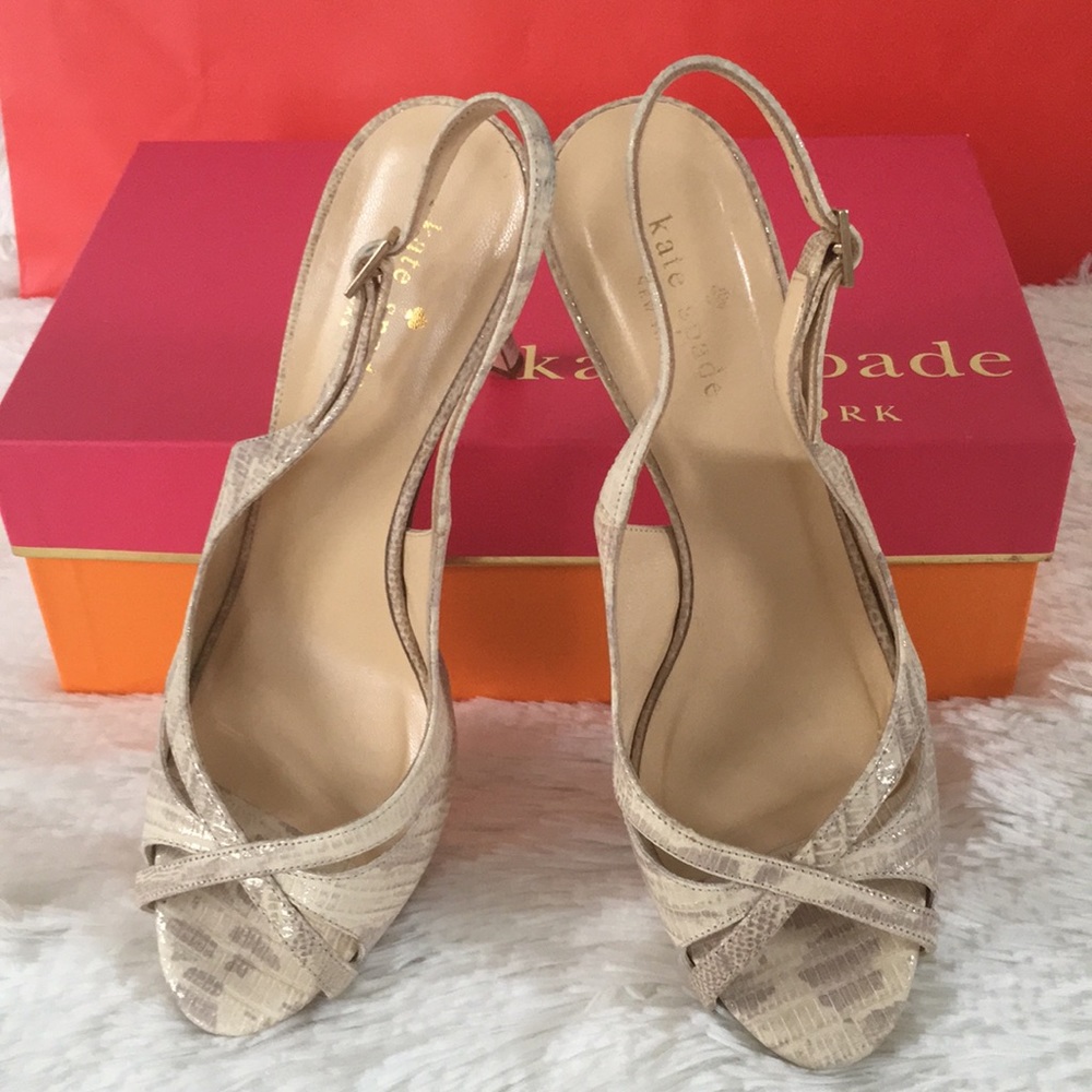 Kate Spade Nude Sling Back Pump with 1/2”platform - Picture 4 of 8
